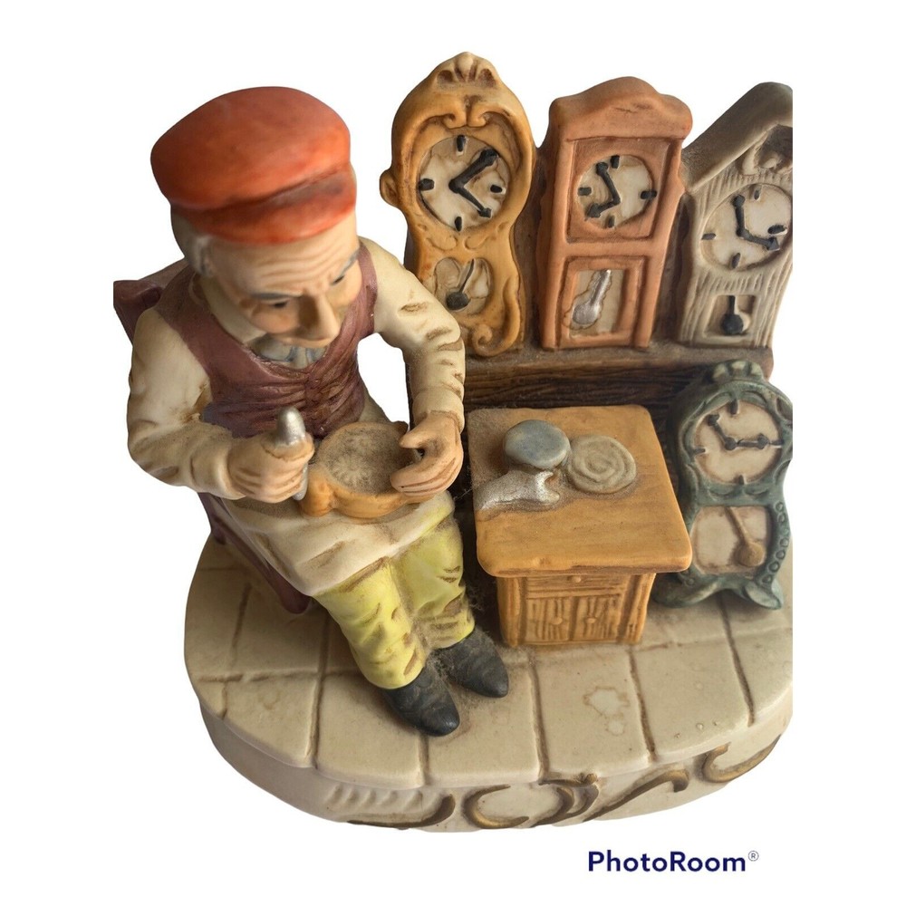 Watchmaker Watch Horologist Porcelain Charming Hand Paint Figure